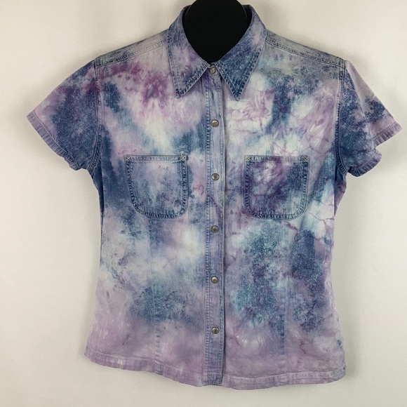 CUSTOM Gap Reverse Tie Dye Snap-Up L - Picture 12 of 12